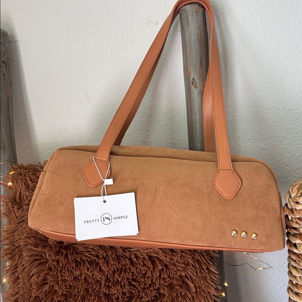 Pretty Simple Sally Suede Barrel Bag/Camel - Picture 4 of 9
